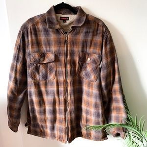 WOLVERINE Fur Lined Full Zip Plaid Jacket